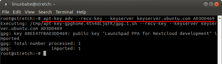 gpg key output example